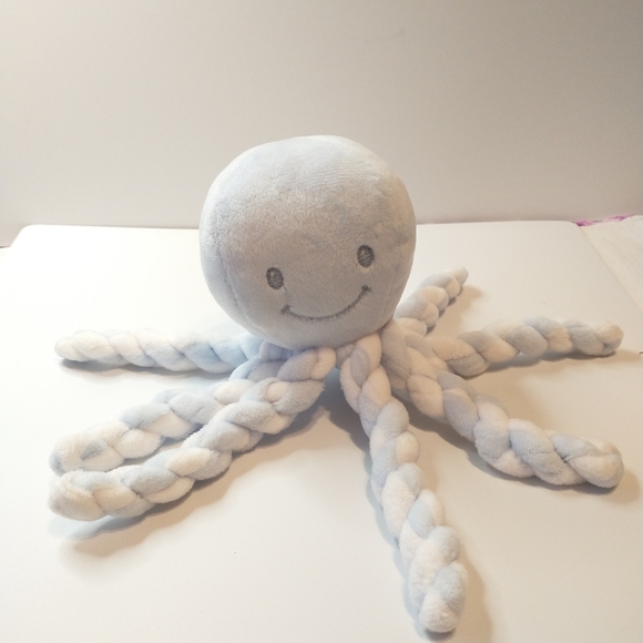 Nattou  Lapidou octopus plush stuffed animal blue white - Picture 1 of 4